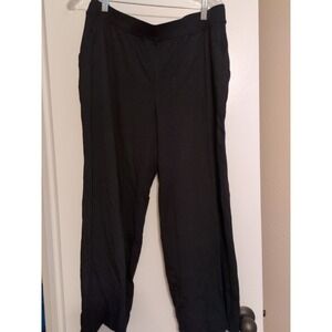 D&co. BEACH Pants Womens S Black Cropped Jersey Elastic Waist Relaxed Pockets